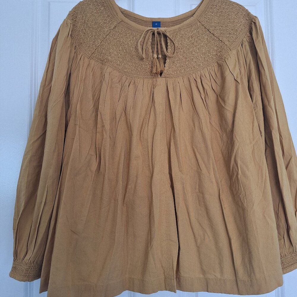 OLD‎ Navy Tan Cotton  viscose  Women's Blouse size 3X